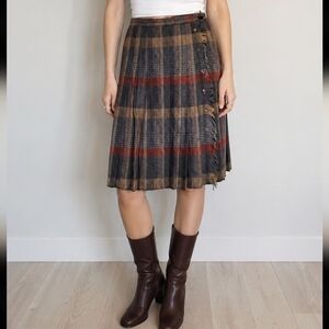 Vintage PANT-HER Kilt Pleated Skirt Fray 29" Waist